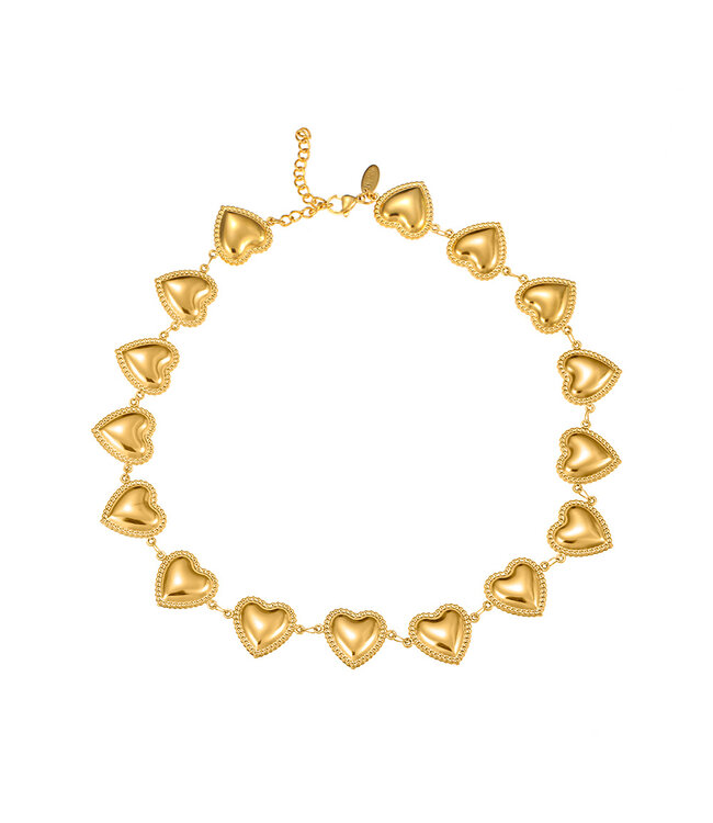 By Shir Ketting luxe hart bolletjes