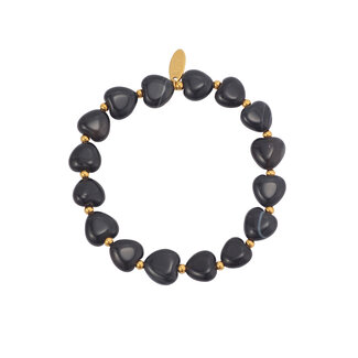 By Shir Luxury heart bracelet black Agate