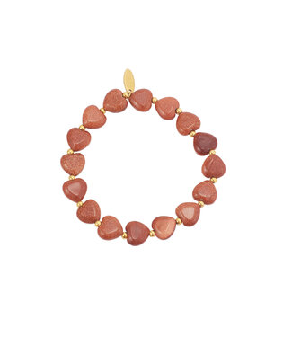 By Shir Armband luxe hart Goudsteen
