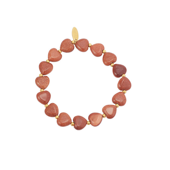 By Shir Armband luxe hart Goudsteen