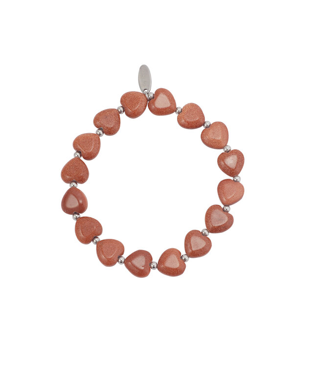 By Shir Armband luxe hart Goudsteen