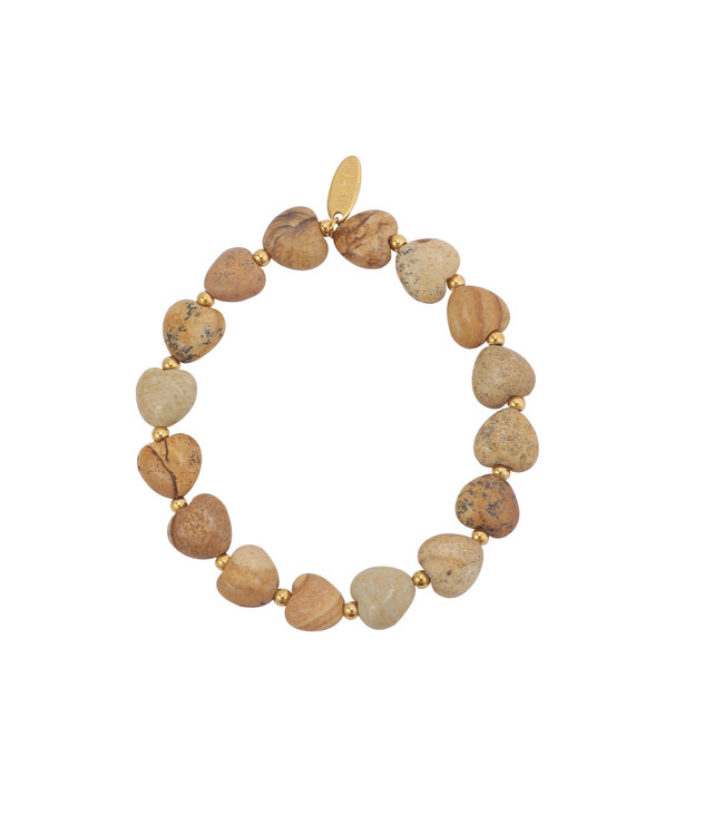 By Shir Armband luxe hart picture jaspis