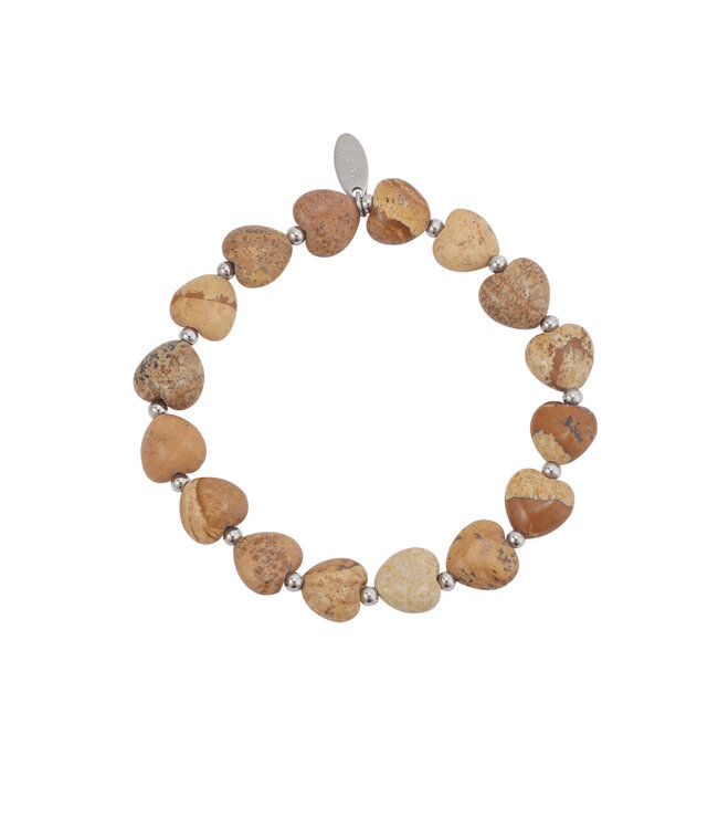 By Shir Armband Luxus Herz Bild Jaspis