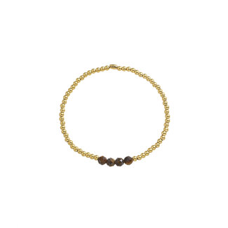 By Shir Armband kids edelstaal kraaltjes Tijgeroog