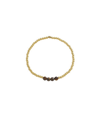 By Shir Armband Kinder Edelstahl Perlen Tigerauge