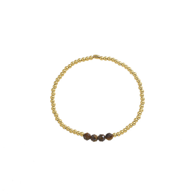 By Shir Armband kids edelstaal kraaltjes Tijgeroog