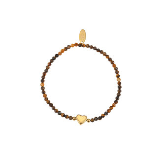By Shir Bracelet beads Tiger's Eye heart