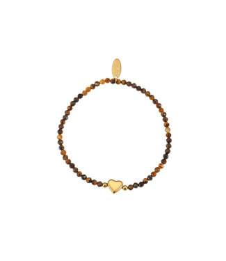 By Shir Armbandperlen Tigerauge Herz