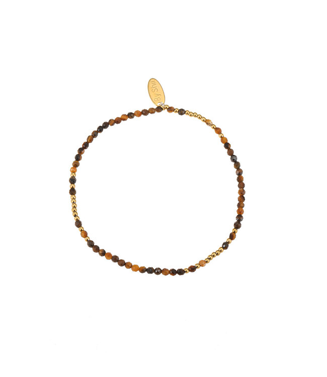 By Shir Armband kraaltjes Mix Tijgeroog