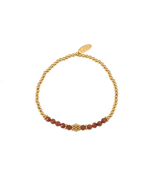 By Shir Armband kraaltjes bohemian Goudsteen