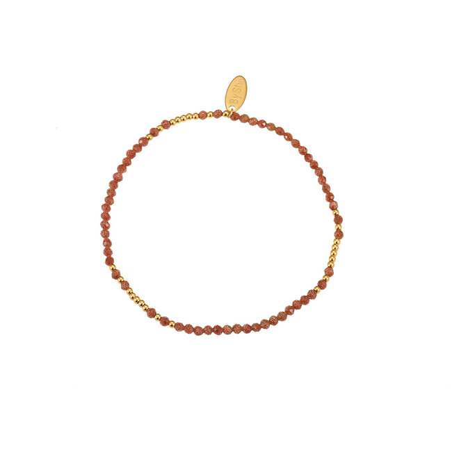 By Shir Armband kraaltjes Mix goudsteen