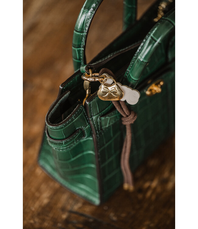 By Shir Bag hanger cord dark brown bag