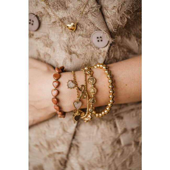 By Shir Bracelet luxury heart champagne