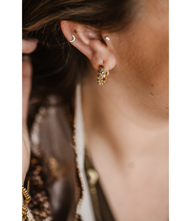 By Shir Earrings small heart