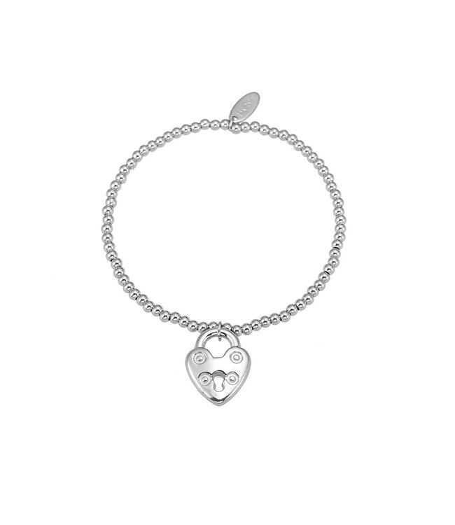By Shir Armband kraaltjes bedel hartjes slotje