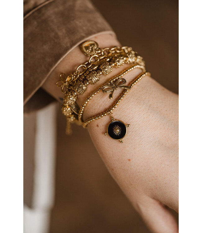 By Shir Armband kraaltjes Hera zwart