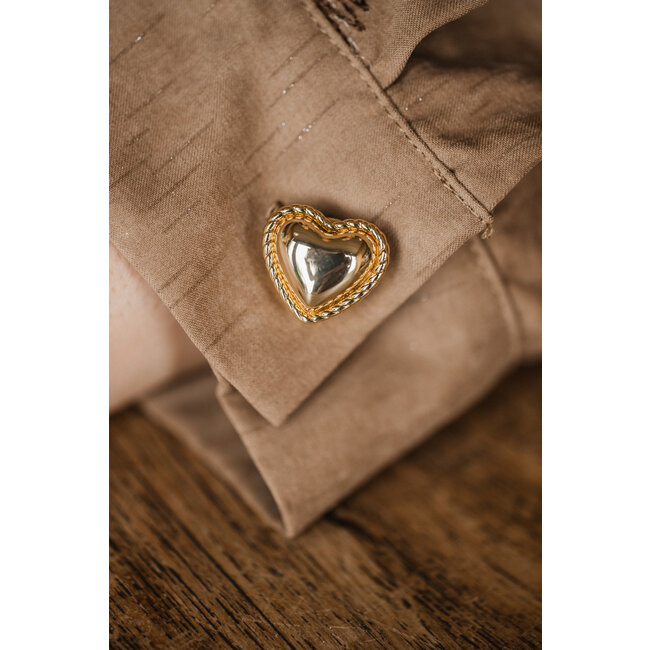 By Shir Cufflink heart