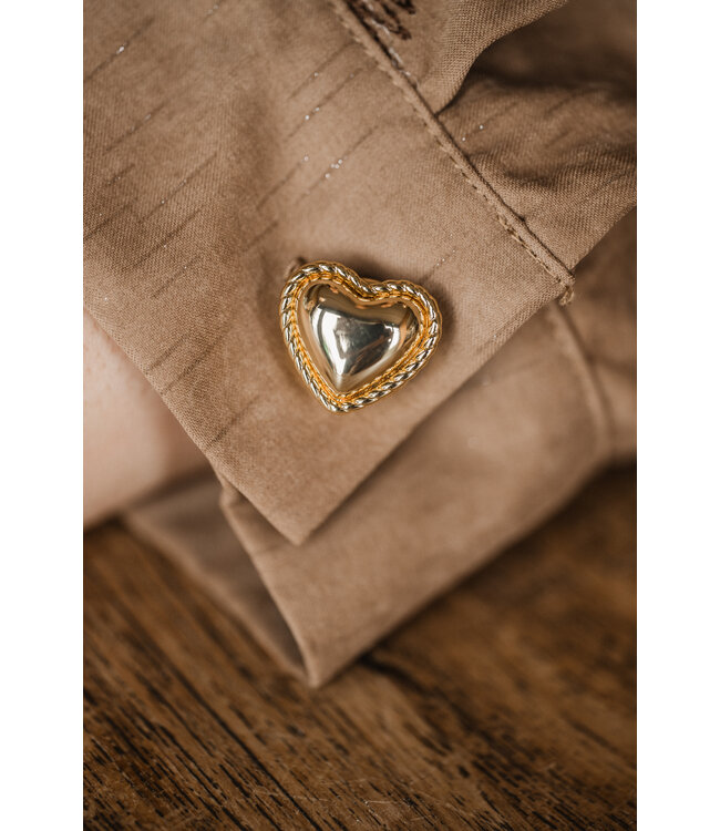 By Shir Cufflink heart