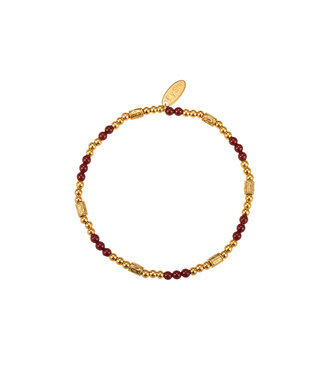 By Shir Armband kraaltjes Tube Robijn