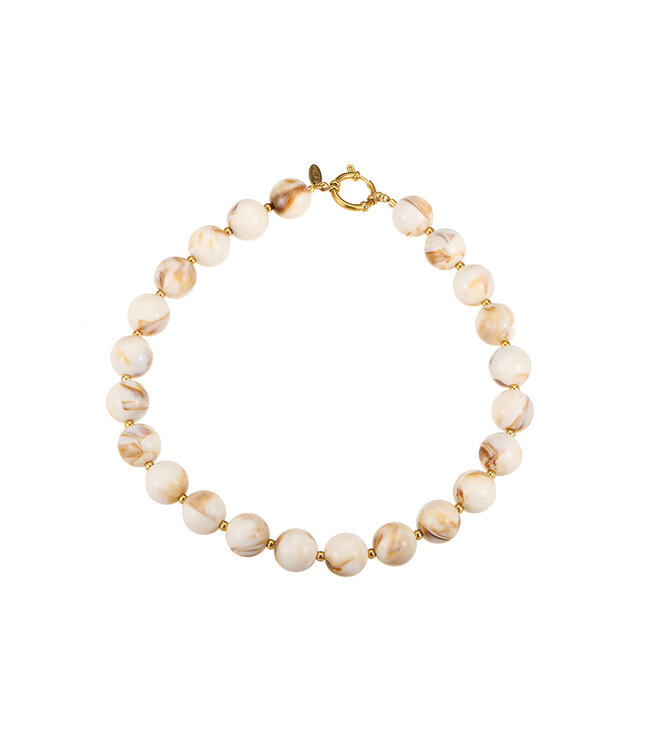 By Shir Ketting luxe kralen beige