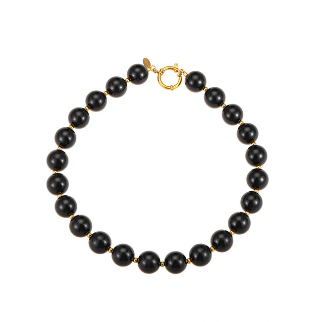 By Shir Luxury Bead Necklace Black