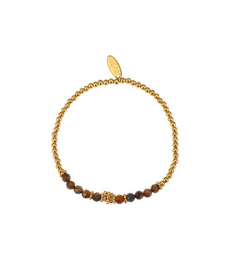 By Shir Armband kraaltjes Bohemian tijgeroog