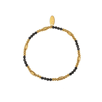By Shir Armbandperlen Tube Schwarz Achat