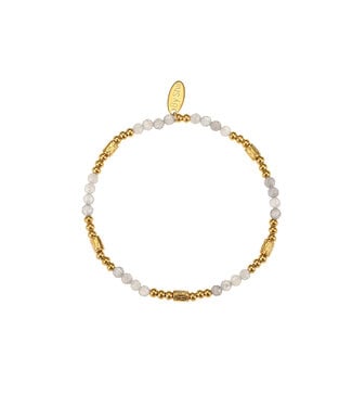 By Shir Armband kraaltjes Tube Labradoriet