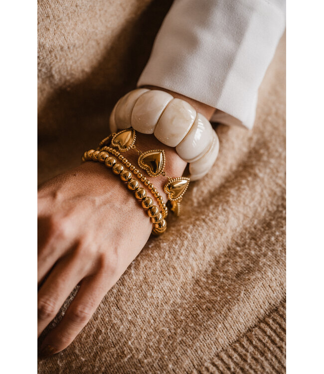 By Shir Armband esthetisch acryl kralen beige