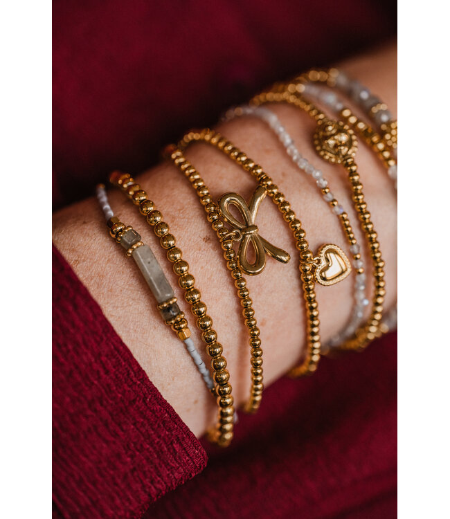 By Shir Armband kraaltjes Staafje Labradoriet