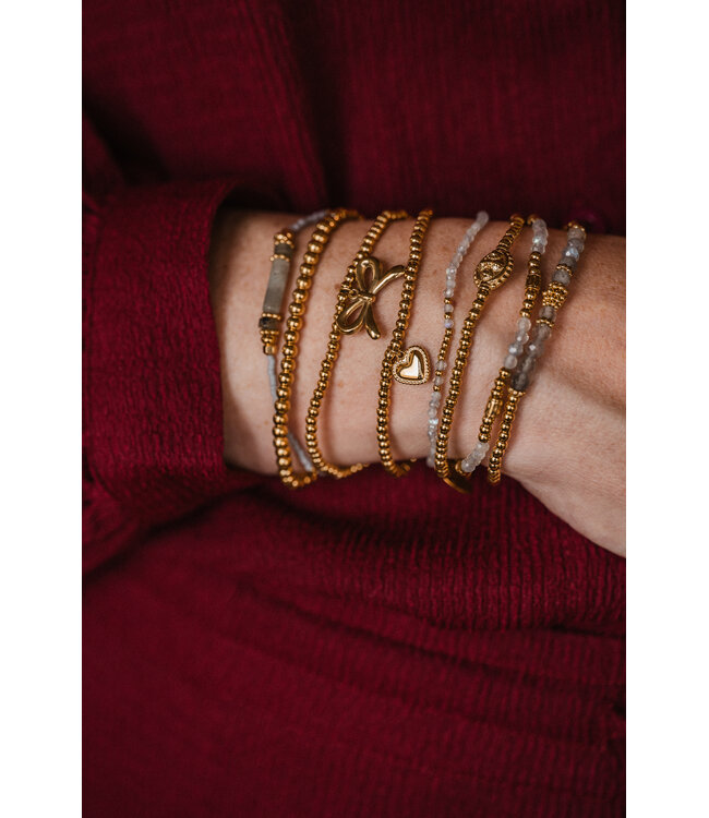 By Shir Armband kraaltjes Tube Labradoriet