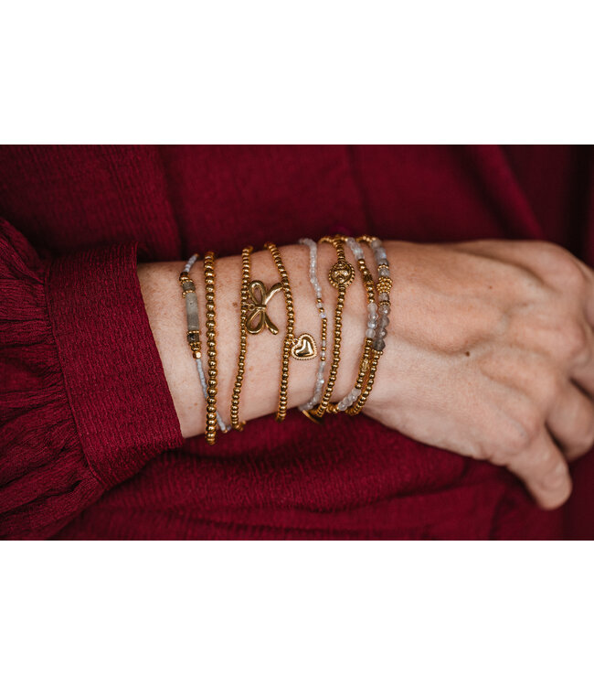 By Shir Armband kraaltjes Mix Labradoriet