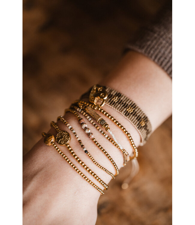 By Shir Armband kraaltjes staafje Picture Jaspis