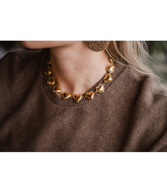 By Shir Ketting luxe hart bolletjes
