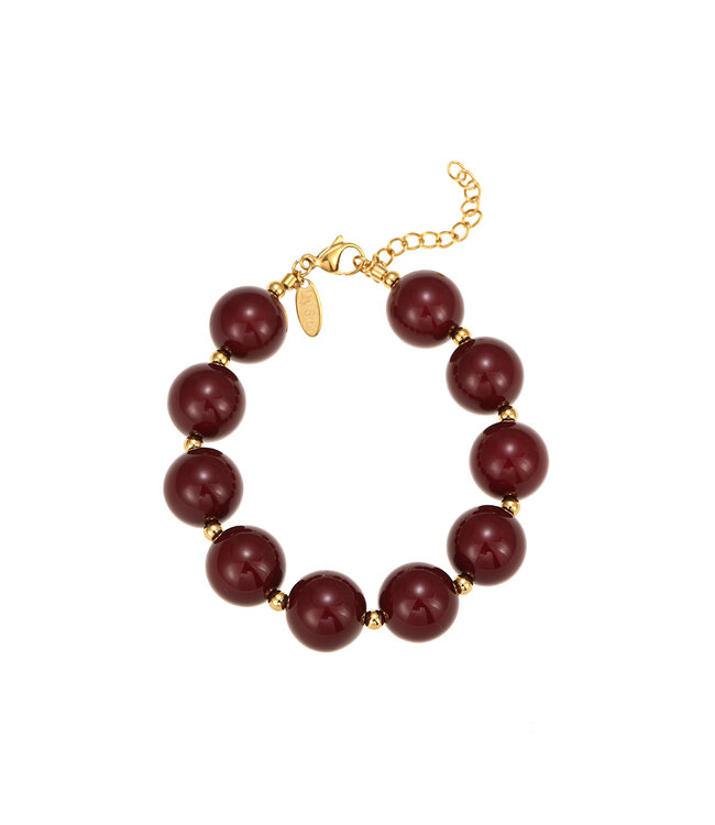 By Shir Statement bracelet red beads