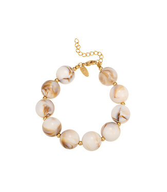 By Shir Armband luxe kralen beige