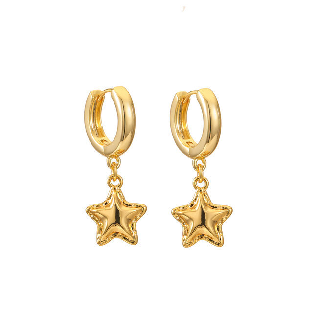 By Shir Small ruffle star earrings