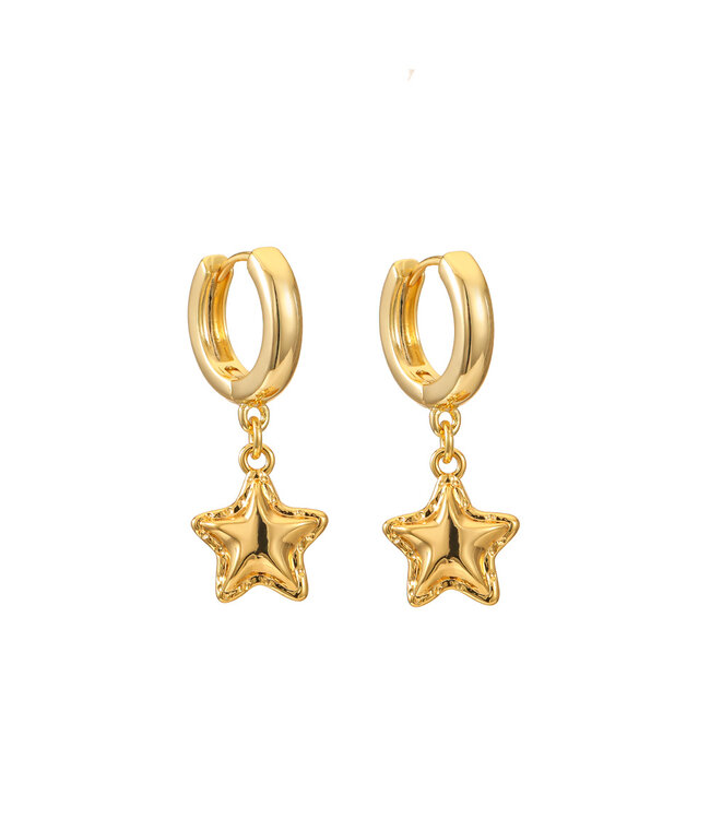 By Shir Small ruffle star earrings