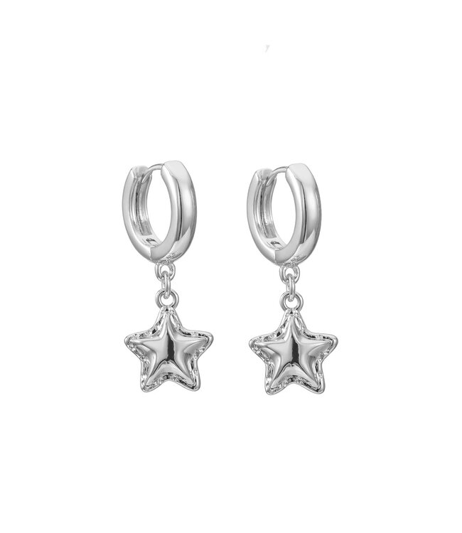 By Shir Small ruffle star earrings