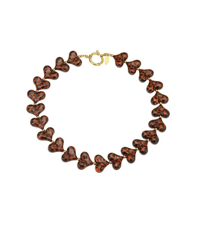 By Shir Ketting luxe luipaard hart bruin