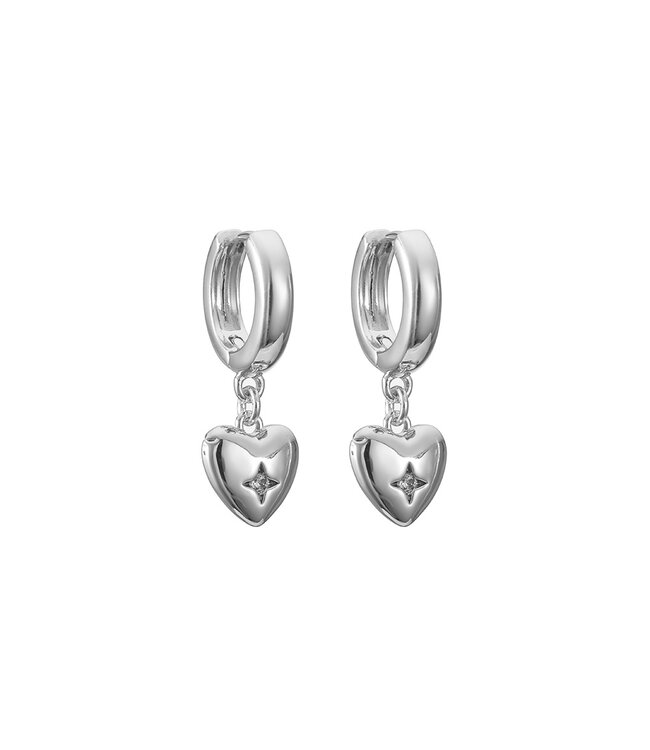 By Shir Small sparkling heart earrings