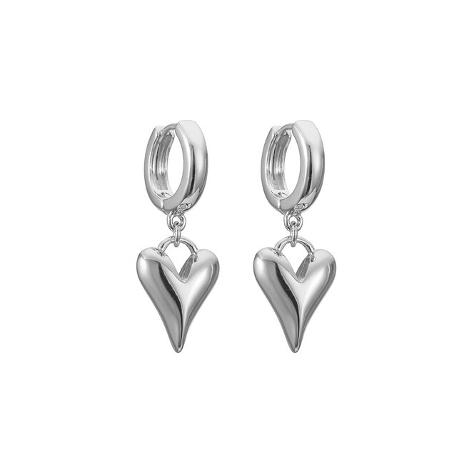 By Shir Earrings small heart charm