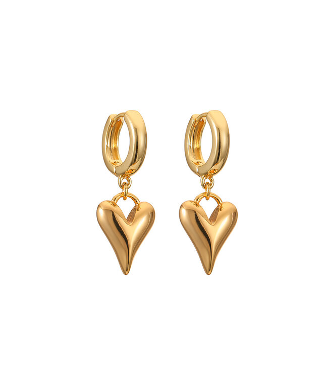 By Shir Earrings small heart charm