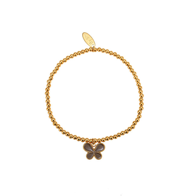 By Shir Bracelet beads butterfly brown