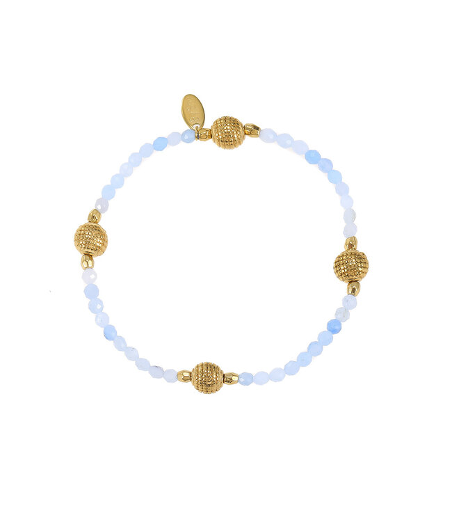 By Shir Bracelet beads extra gemstone light blue