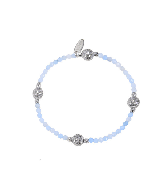 By Shir Bracelet beads extra gemstone light blue