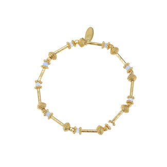 By Shir Armband kraaltjes extra facet lichtblauw