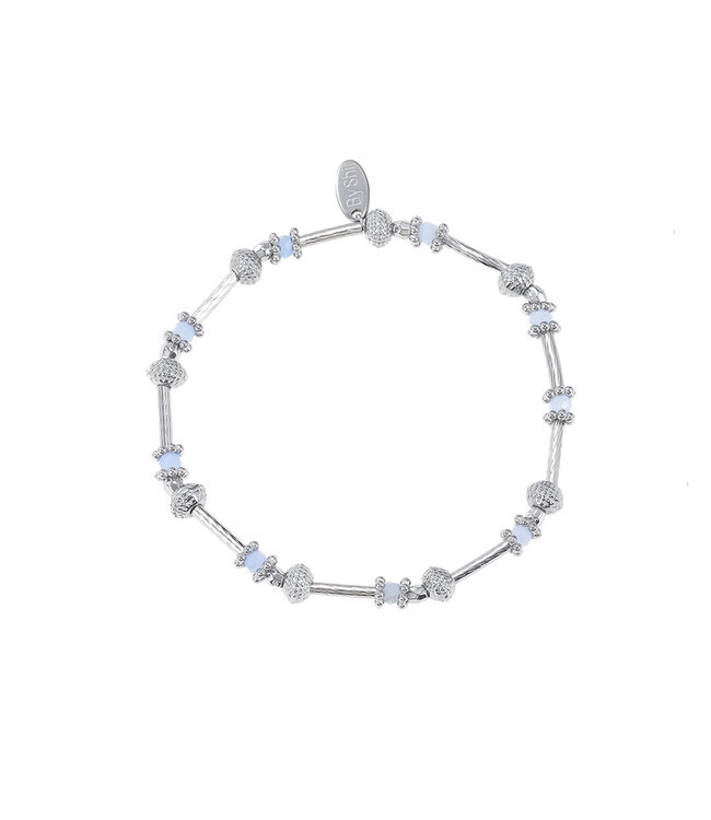 By Shir Armbandperlen extra facetten hellblau