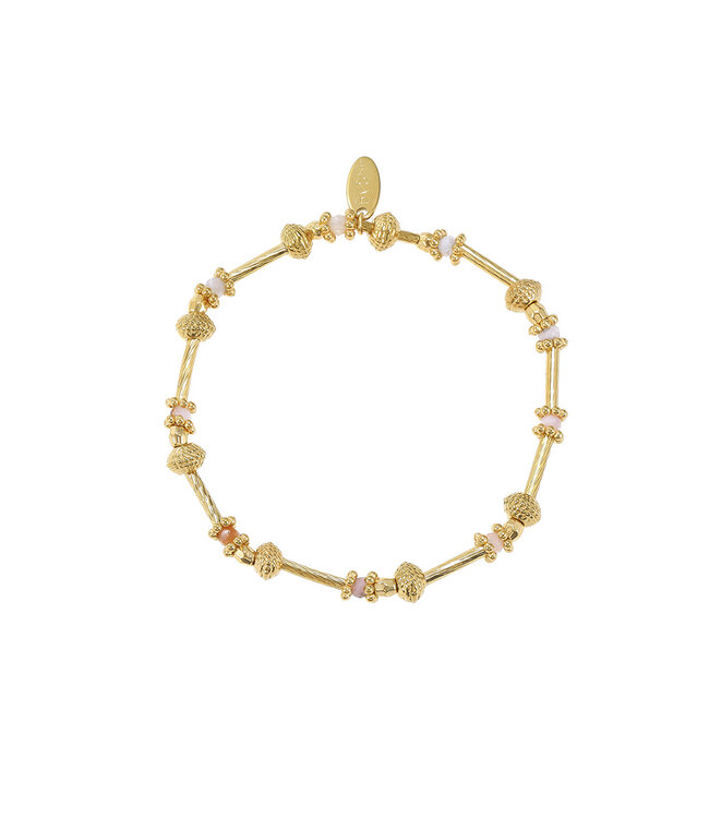 By Shir Armband kraaltjes extra facet Roze