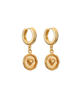 By Shir Small round heart earrings
